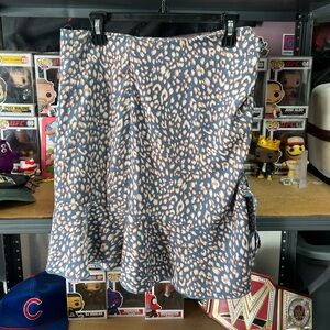 SHEIN Blue Leopard Print Mini Skirt